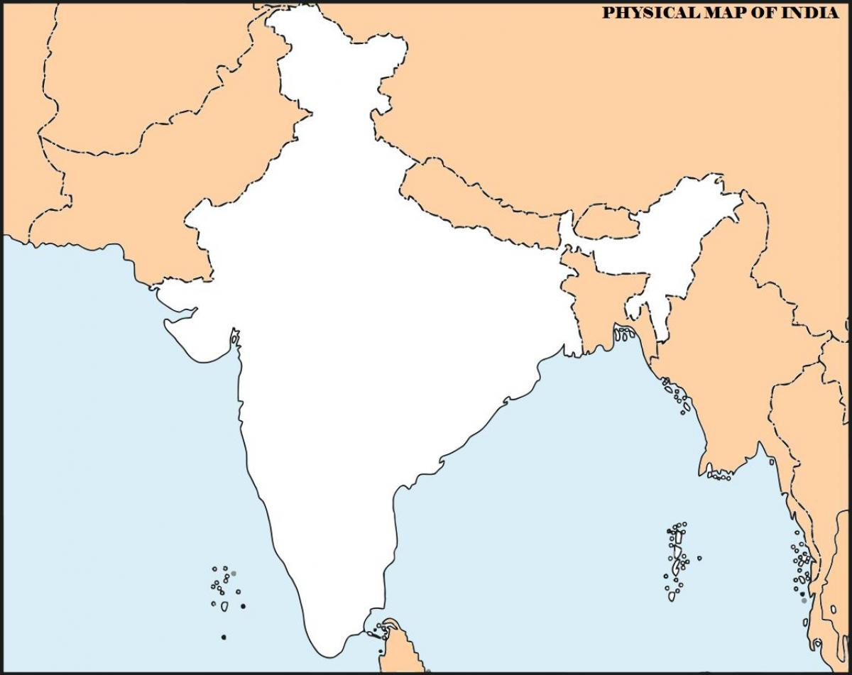 En Blanco De La India En El Mapa F Sico Mapa De La India F Sica En Blanco En El Sur De Asia