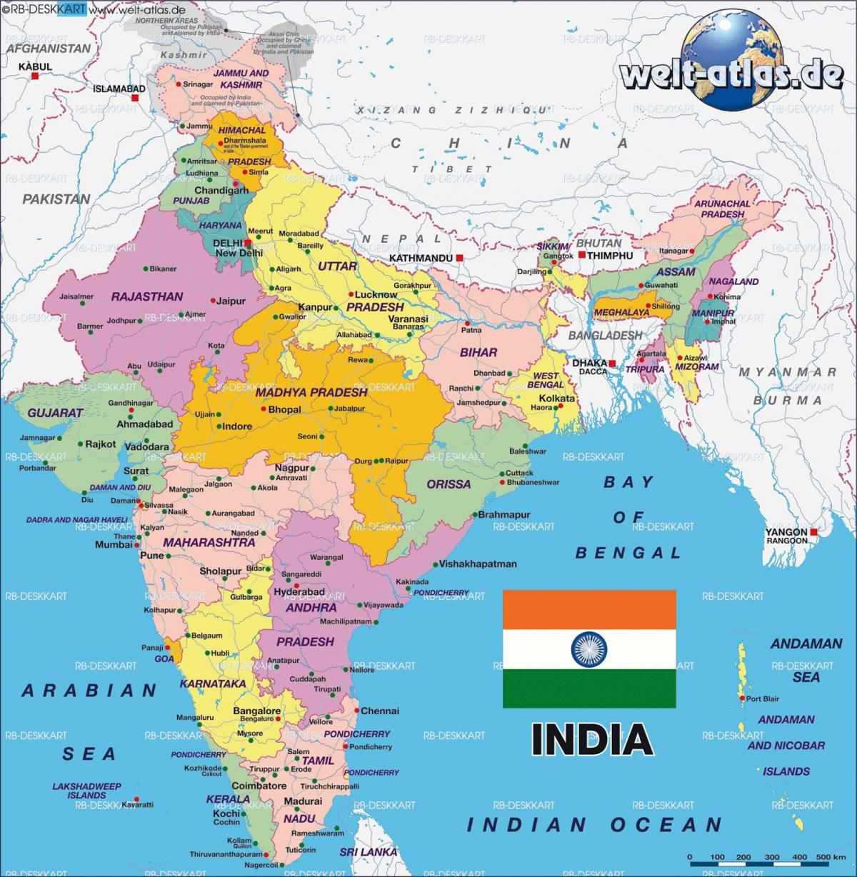 Física Y El Mapa Político De La India 