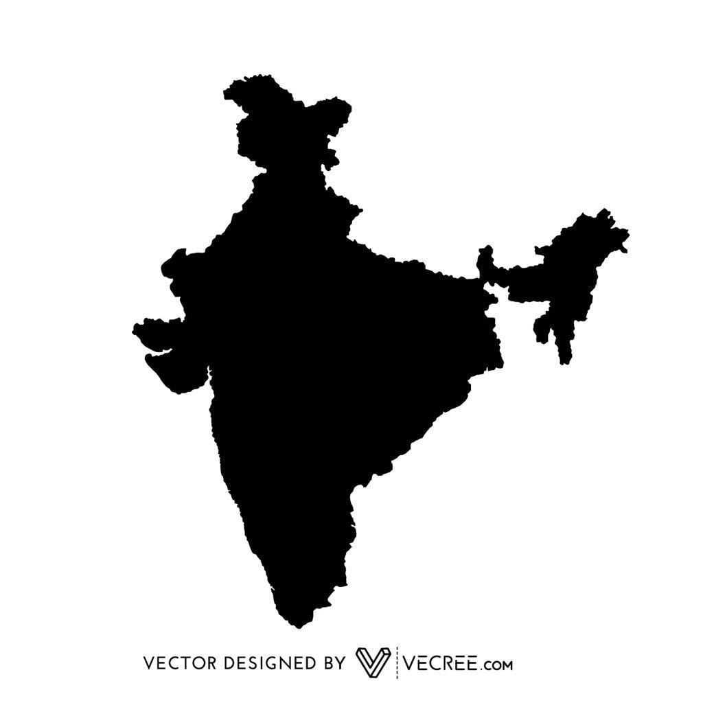 Mapa del vector de la India