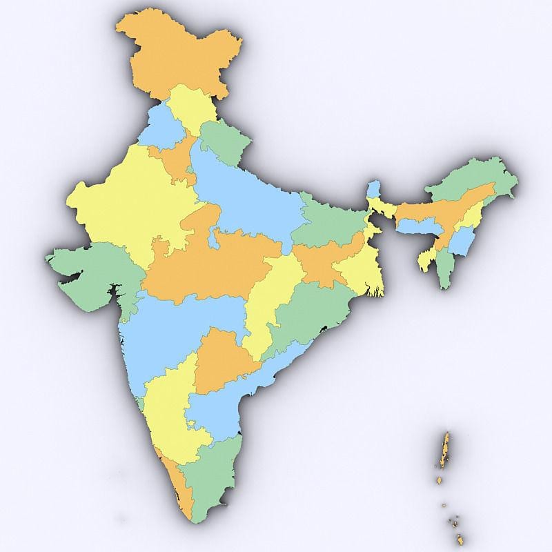 Mapa 3d de la India