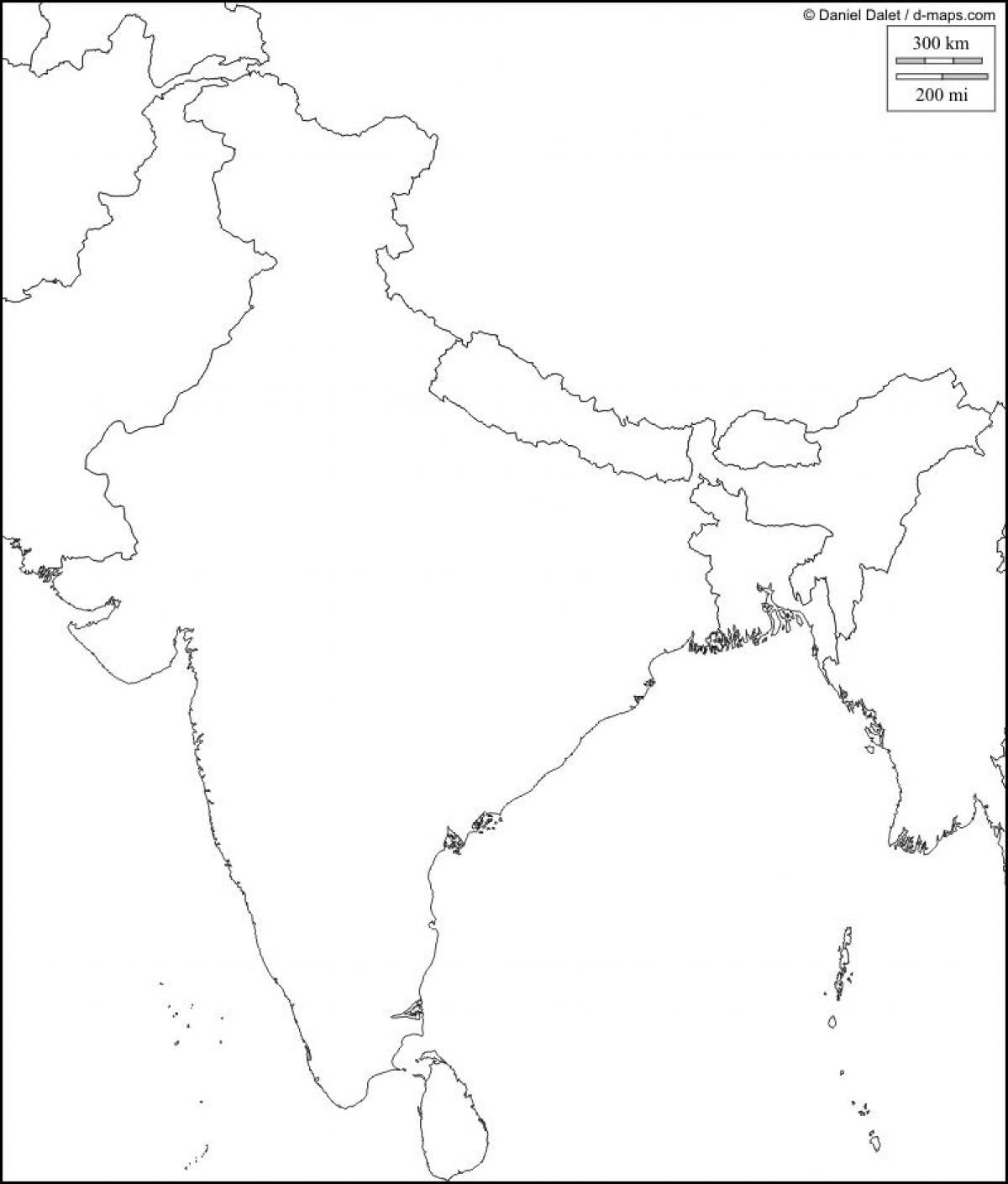 Mapa F Sico De La India En Blanco La India En El Mapa F Sico En   Mapa Físico De La India En Blanco 