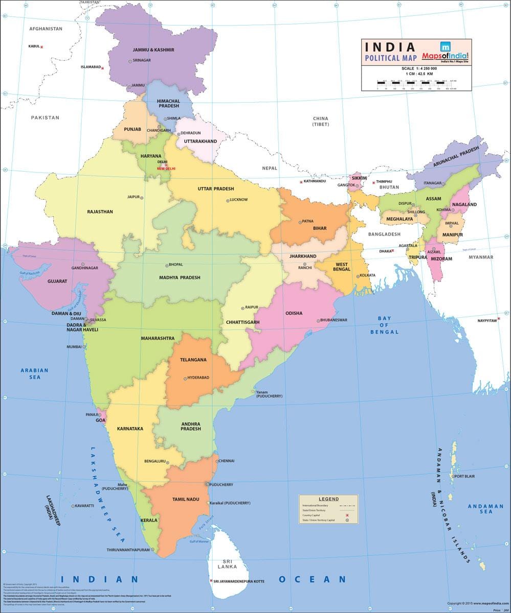 La India mapa político
