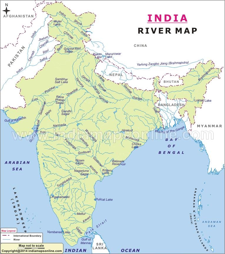 sindhu mapa del río de la India
