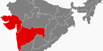Mapa del oeste de la India