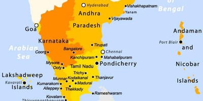 Sur mapa de la India