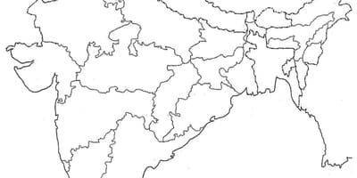 Mapa político de la India en blanco