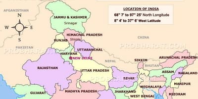 Mapa de ubicación de la India