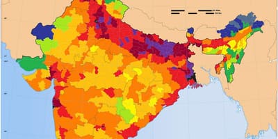 Densidad de población mapa de la India
