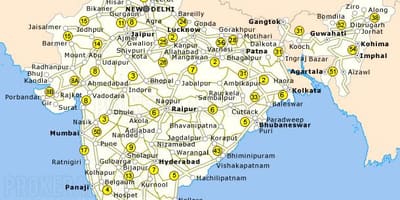 Mapa de las autopistas de la India