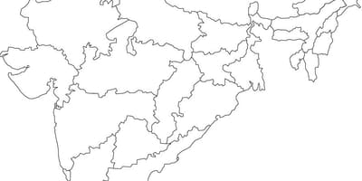 La India políticos mapa de esquema