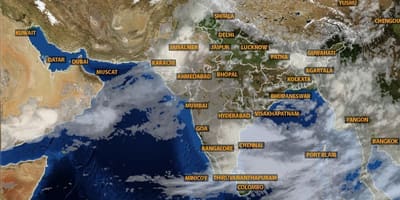 La India satélite mapa del tiempo
