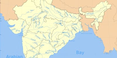 Mapa de ríos de la India