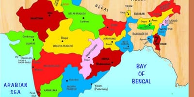 La India mapa para niños