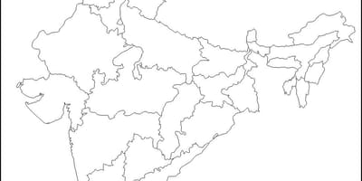 Mapa de la India en blanco