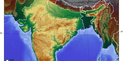 La India mapa topográfico