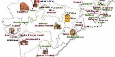 Mapa turístico de la India