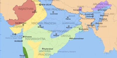 Monzón mapa de la India